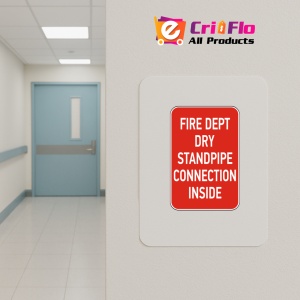 Indicator Fire Dept Dry Standpipe Connection Sign, Sticker autocolant - Img 4