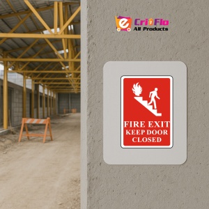 Indicator Fire Exit Keep Door Closed Sign, Sticker autocolant - Img 5
