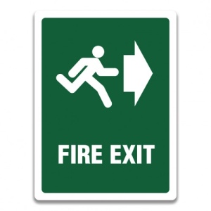 Indicator FIRE EXIT RIGHT SIGN, Sticker autocolant