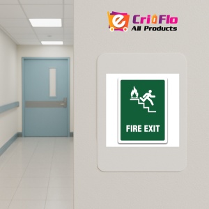 Indicator FIRE EXIT STAIRWAY RIGHT SIGN, Sticker autocolant - Img 4