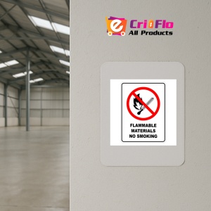 Indicator Flammable Materials No Smoking, Sticker autocolant - Img 3