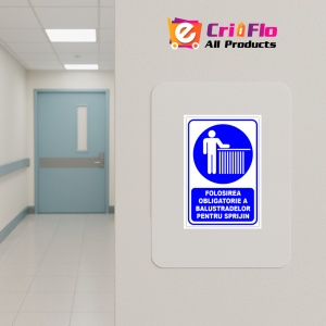 Indicator Folosirea obligatorie a balustradelor de sprijin, Sticker autocolant - Img 4