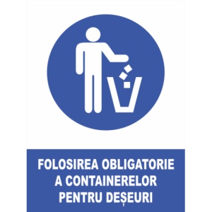 Indicator Folosirea obligatorie a containerelor pentru deseuri, Sticker autocolant