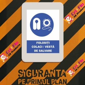 Indicator Folositi colaci vesta de salvare, Sticker autocolant - Img 3