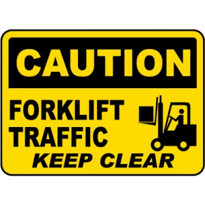 Indicator Forklift Traffic Keep Clear Sign, Sticker autocolant