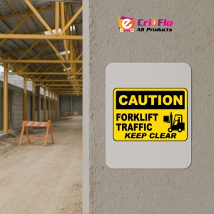Indicator Forklift Traffic Keep Clear Sign, Sticker autocolant - Img 5