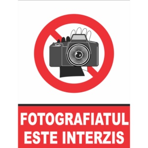 Indicator Fotografiatul este interzis, Sticker autocolant