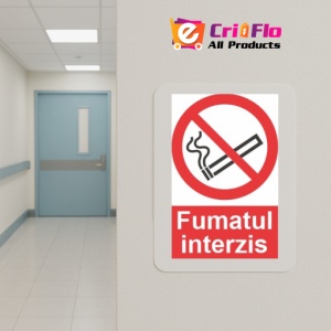 Indicator fumatul interzis indicatoare protectia muncii, Sticker autocolant - Img 5