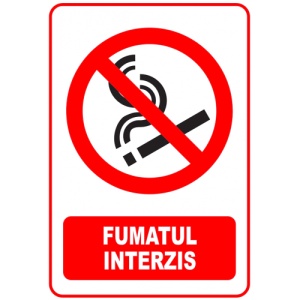 Indicator Fumatul interzis, Sticker autocolant