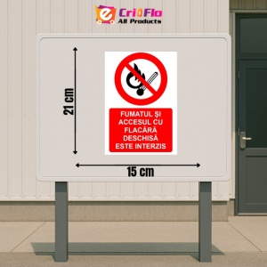 Indicator Fumatul si accesul cu flacara deschisa este interzis indicator de interzicere, Sticker autocolant - Img 2