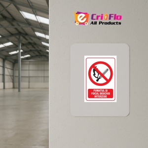 Indicator Fumatul si focul deschis interzise, Sticker autocolant - Img 3