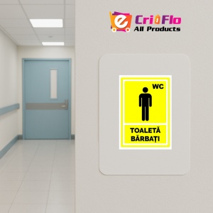 Indicator Galben pentru wc toaleta barbati, Sticker autocolant - Img 4