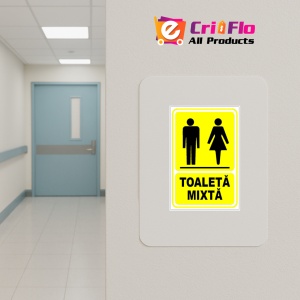 Indicator Galben toaleta mixta, Sticker autocolant - Img 4