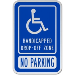 Indicator Handicapped Drop Off Zone Sign, Sticker autocolant