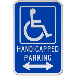 Indicator Handicapped Parking Sign double Arrow, Sticker autocolant