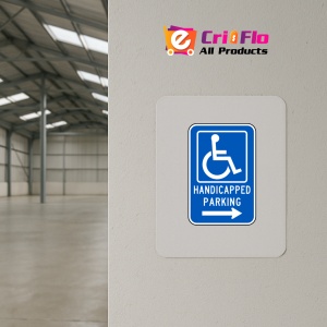 Indicator Handicapped Parking Sign Right Arrow, Sticker autocolant - Img 3