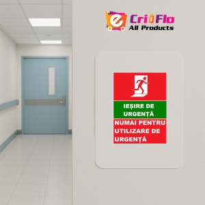 Indicator Iesire de urgenta numai pentru utilizare de urgenta, Sticker autocolant - Img 4