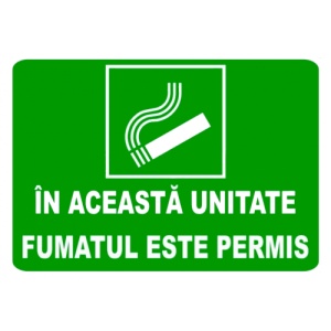 Indicator In aceasta unitate fumatul este permis, Sticker autocolant
