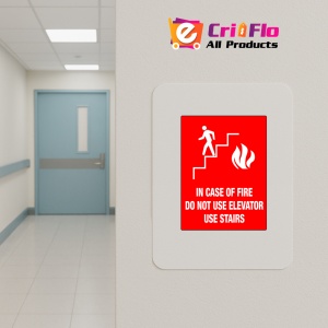 Indicator In case fire do not use elevator use stairs sign, Sticker autocolant - Img 4