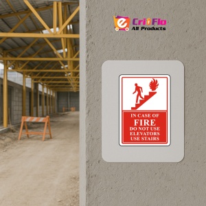 Indicator In Case of Fire Do Not Use Elevator, Sticker autocolant - Img 5