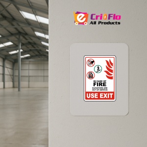 Indicator In Case of Fire Elevators Out of Service Sign, Sticker autocolant - Img 3
