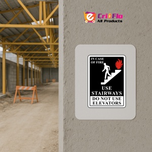 Indicator In Case of Fire Use Staircase Sign, Sticker autocolant - Img 5