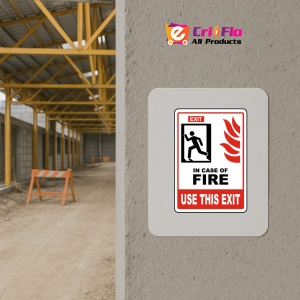Indicator In Case of Fire Use This Exit Sign, Sticker autocolant - Img 5
