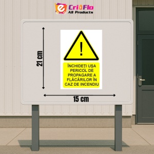 Indicator inchideti usa pericol de propagare a flacarilor in caz de incendiu indicator de avertizare, Sticker autocolant - Img 2