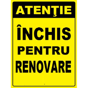Indicator Inchis pentru renovare, Sticker autocolant