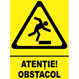 Indicator Indicator atentie obstacol, Sticker autocolant