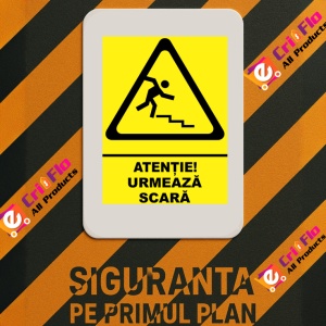 Indicator Indicator atentie urmeaza scara, Sticker autocolant - Img 3