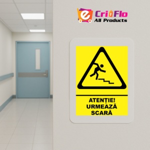 Indicator Indicator atentie urmeaza scara, Sticker autocolant - Img 5