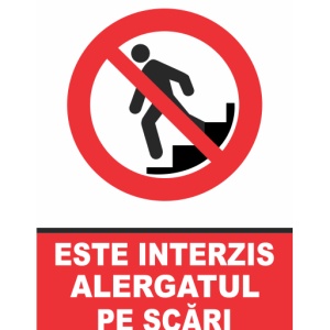 Indicator Indicator este interzis alergatul pe scari, Sticker autocolant
