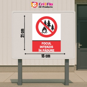 Indicator Indicator focul interzis in padure, Sticker autocolant - Img 2