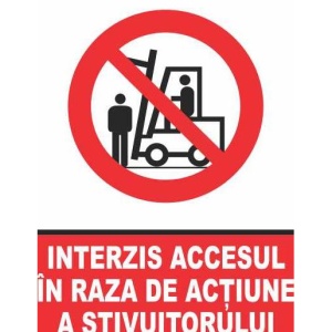 Indicator Indicator interzis accesul in raza de actiune a stivuitorului, Sticker autocolant