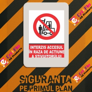 Indicator Indicator interzis accesul in raza de actiune a stivuitorului, Sticker autocolant - Img 3
