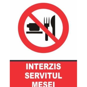 Indicator Indicator interzis servitul mesei, Sticker autocolant