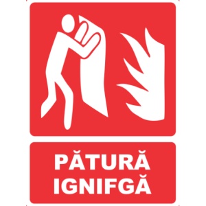 Indicator Indicator patura ingnifuga, Sticker autocolant