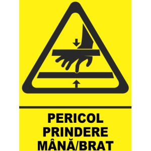 Indicator Indicator pericol prindere mana brat, Sticker autocolant