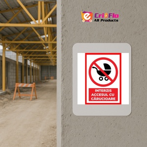 Indicator Interzis accesul cu carucioare, Sticker autocolant - Img 5