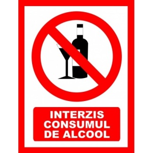Indicator Interzis consumul de alcool, Sticker autocolant