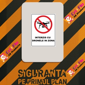 Indicator Interzis cu dronele in zona, Sticker autocolant - Img 2