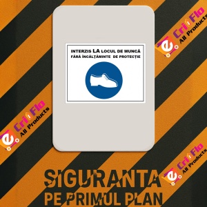 Indicator Interzis la locul de munca fara incaltaminte de protectie, Sticker autocolant - Img 2