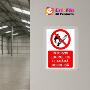 Indicator Interzis lucrul cu flacara deschisa indicator de interzicere, Sticker autocolant - Img 4