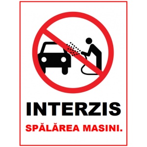 Indicator Interzis spalarea masini, Sticker autocolant