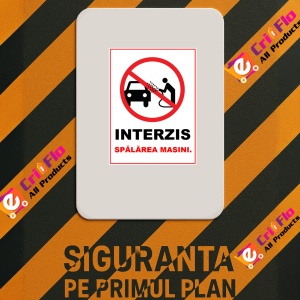 Indicator Interzis spalarea masini, Sticker autocolant - Img 2