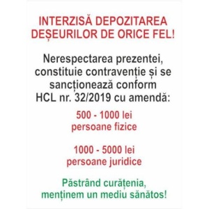 Indicator Interzisa depozitarea deseurilor, Sticker autocolant