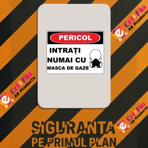 Indicator Intrare numai cu masca de gaze, Sticker autocolant - Img 2