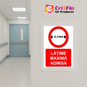 Indicator Latime maxima admisa indicator de interzicere, Sticker autocolant - Img 5