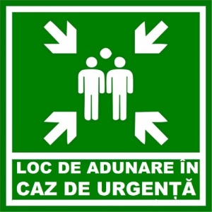 Indicator Loc de adunare in caz de urgenta v1, Sticker autocolant